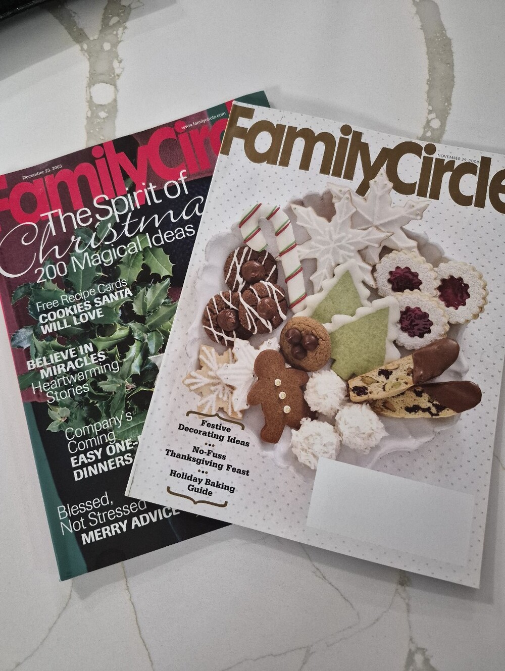 2 Family Circle  Christmas Magazine Issues. 2003And 2003.